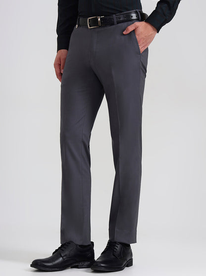 Blue & Maroon Solid Slim Fit Formal Trouser | JB Studio