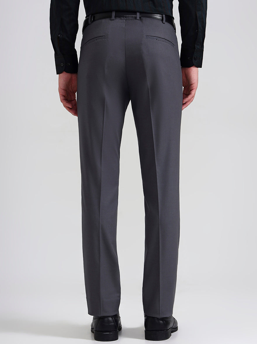 Blue & Maroon Solid Slim Fit Formal Trouser | JB Studio