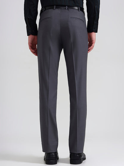 Blue & Maroon Solid Slim Fit Formal Trouser | JB Studio