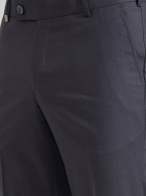 Blue & Maroon Solid Slim Fit Formal Trouser | JB Studio
