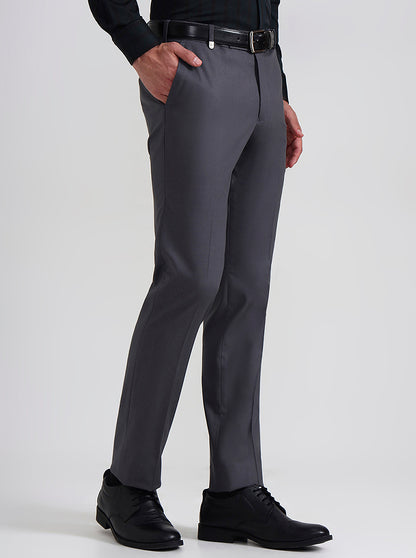 Blue & Maroon Solid Slim Fit Formal Trouser | JB Studio