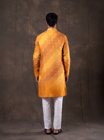 Yellow Printed Kurta Pajama | Virasana