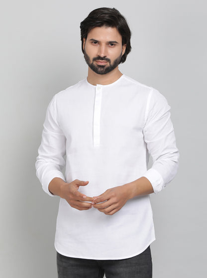 White Solid Slim Fit Semi Casual Shirt | JadeBlue