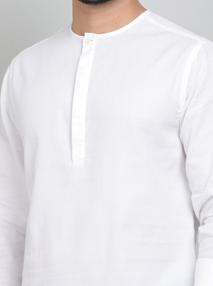 White Solid Slim Fit Semi Casual Shirt | JadeBlue