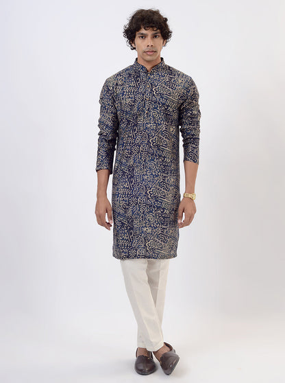 Blue Printed Kurta | The Kurta Company