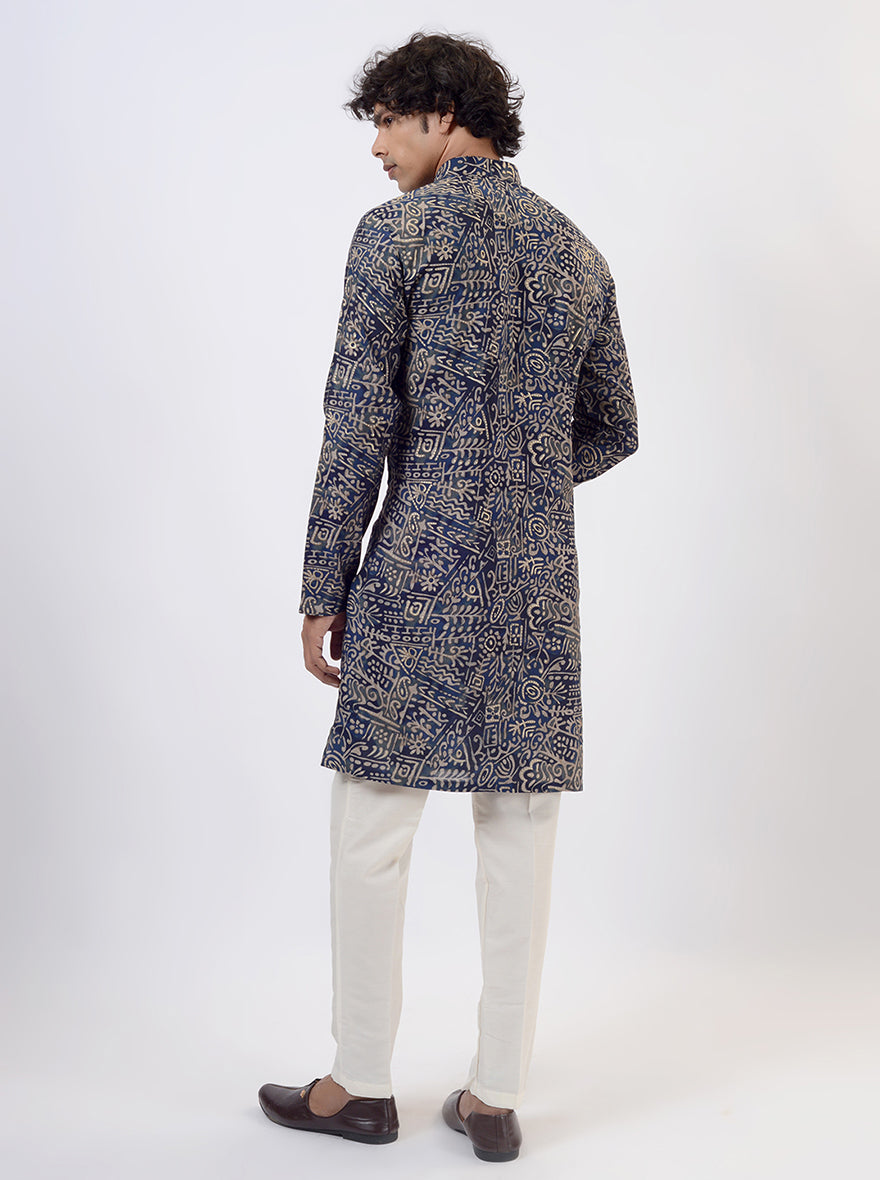 Blue Printed Kurta | The Kurta Company