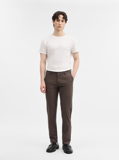 Dark Grey Solid Uno Fit Casual Trouser | JadeBlue