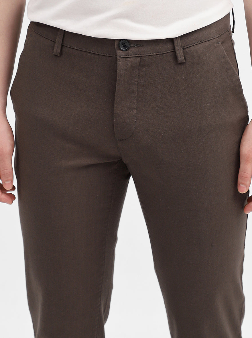 Dark Grey Solid Uno Fit Casual Trouser | JadeBlue