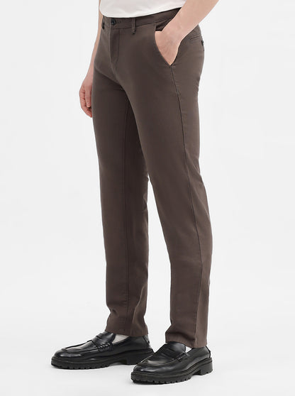 Dark Grey Solid Uno Fit Casual Trouser | JadeBlue