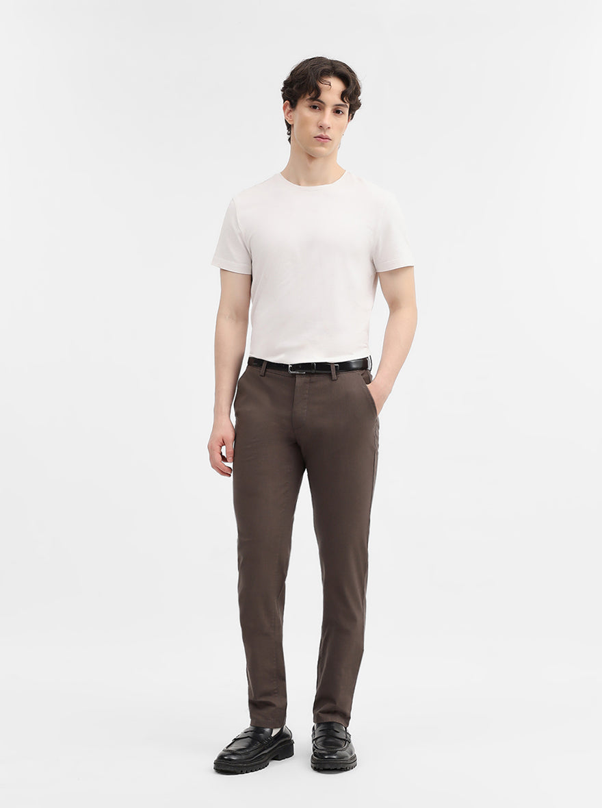 Dark Grey Solid Uno Fit Casual Trouser | JadeBlue