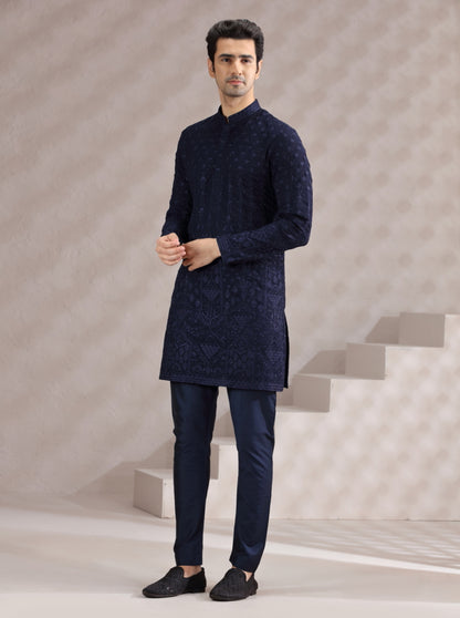 Blue Embroidered Kurta Pajama | TULA