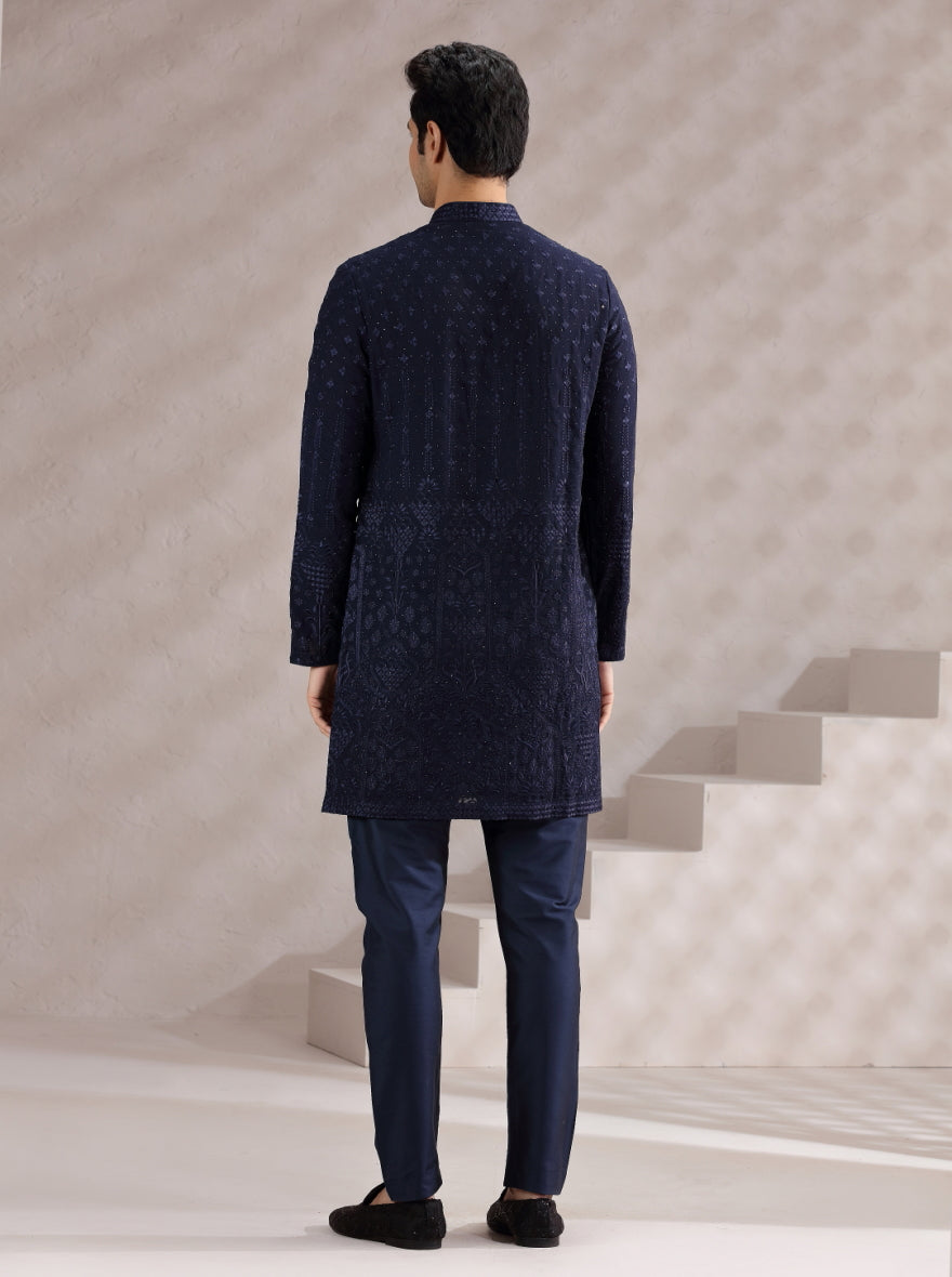 Blue Embroidered Kurta Pajama | TULA
