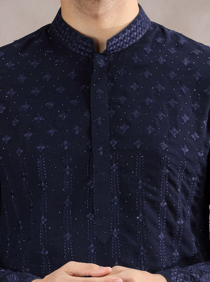 Blue Embroidered Kurta Pajama | TULA