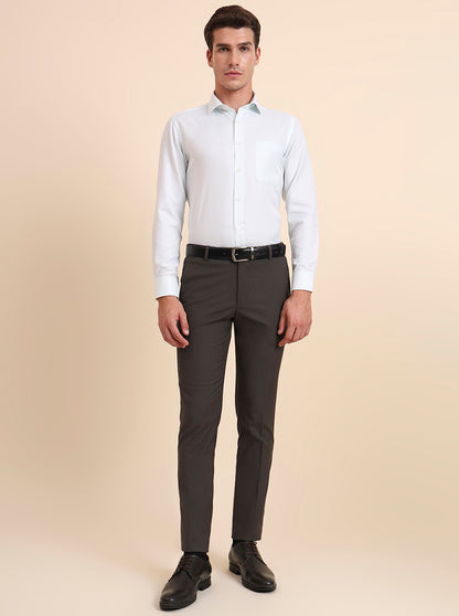 Dark Grey Solid Super Slim Fit Formal Trouser | Greenfibre