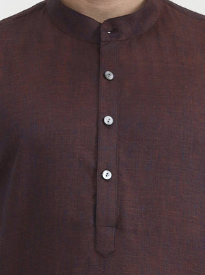 Maroon Solid  Modi Kurta | JadeBlue