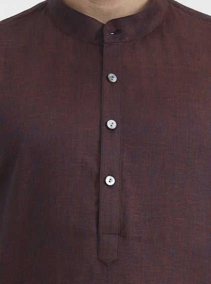Maroon Solid  Modi Kurta | JadeBlue