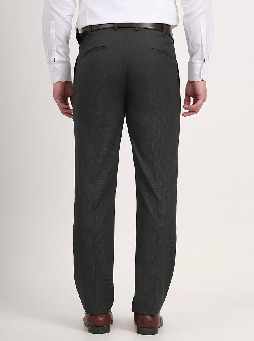 Green Solid Slim Fit Formal Trouser | JB Studio