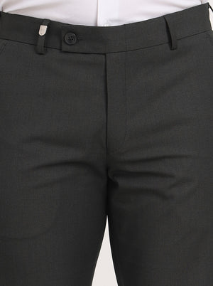 Green Solid Slim Fit Formal Trouser | JB Studio