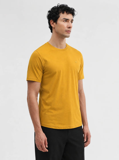 Yellow Solid Slim Fit T-Shirt | JadeBlue