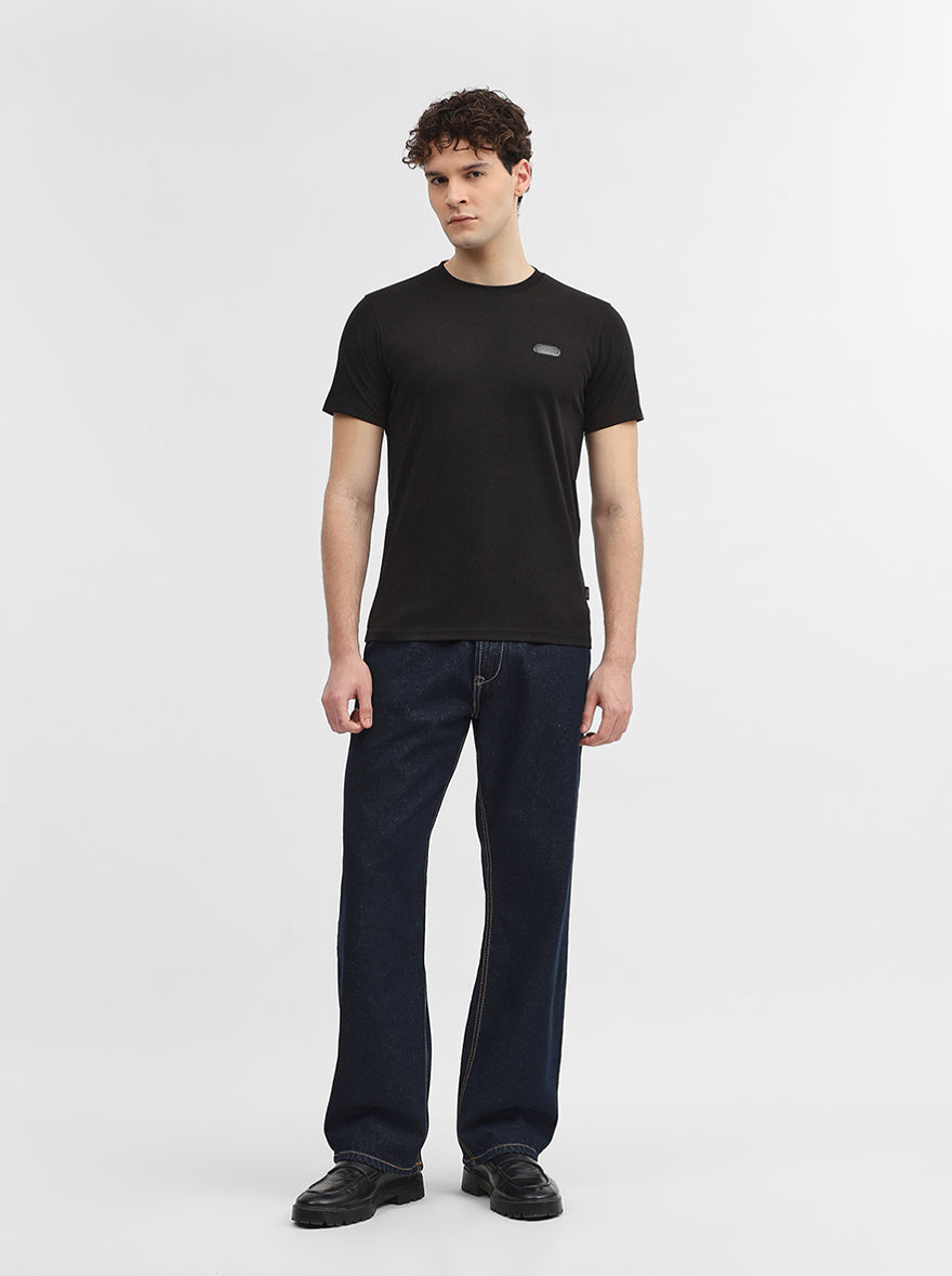 Black Printed Slim Fit T-Shirt | JadeBlue