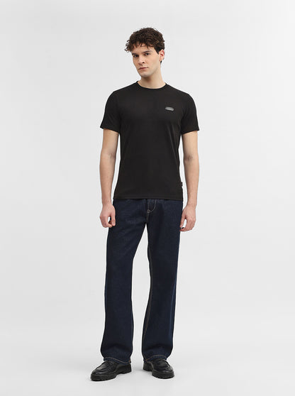 Black Printed Slim Fit T-Shirt | JadeBlue