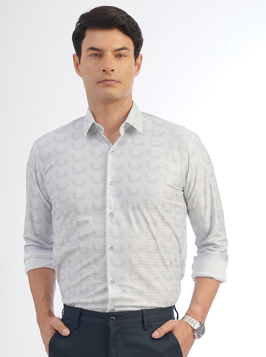 Light Blue Solid Slim Fit Party Wear Shirt | JB Studio