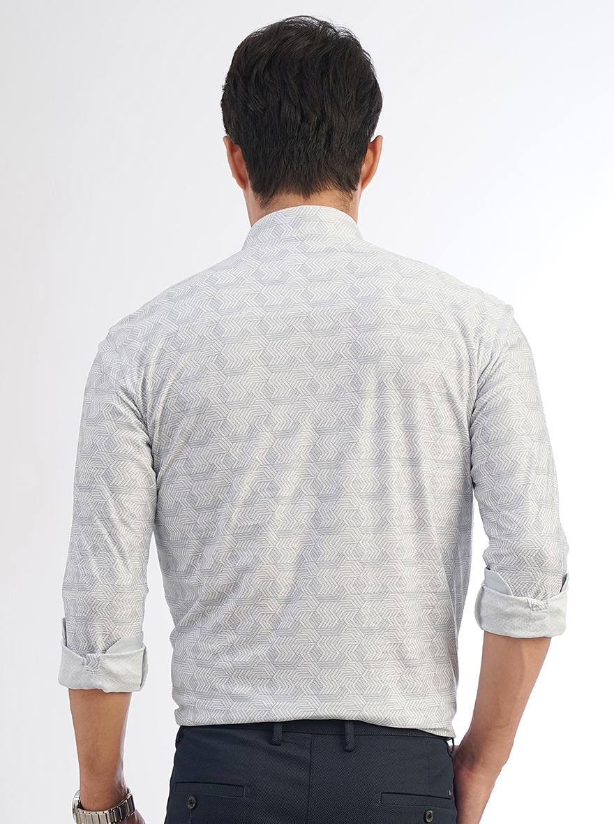 Light Blue Solid Slim Fit Party Wear Shirt | JB Studio