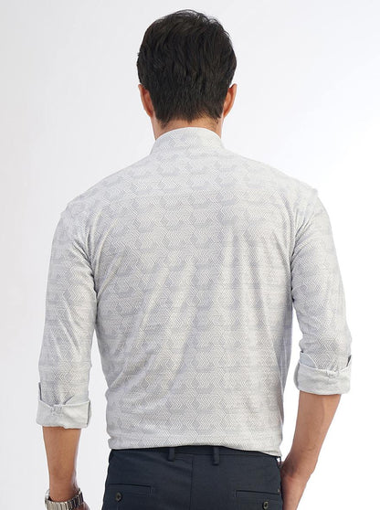 Light Blue Solid Slim Fit Party Wear Shirt | JB Studio