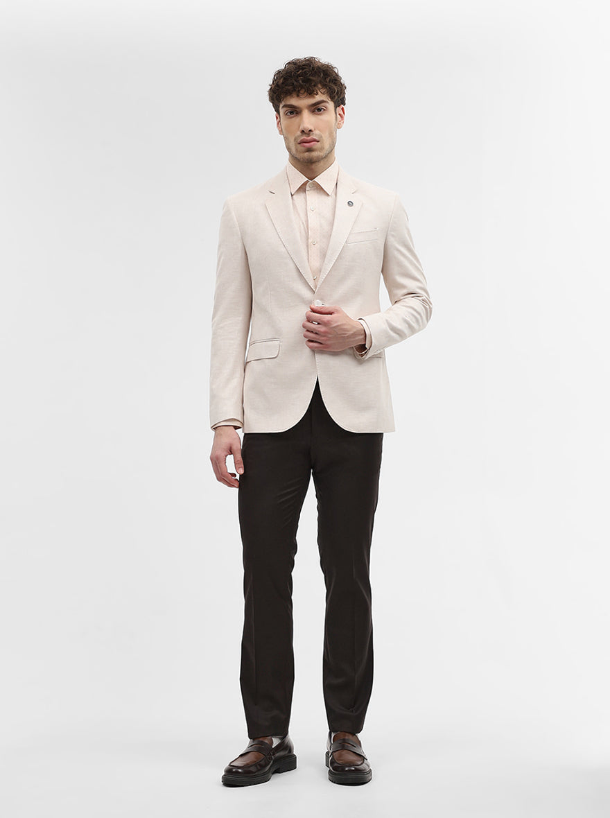 Fawn Solid Regular Fit Blazer | Wyre