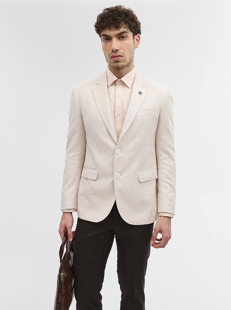 Fawn Solid Regular Fit Blazer | Wyre