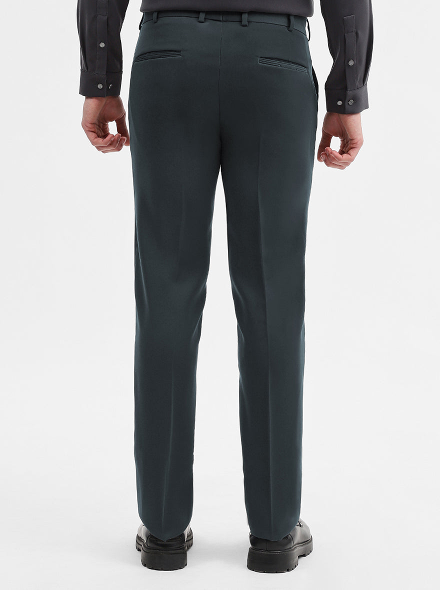 Dark Grey Solid Slim Fit Formal Trouser | Wyre