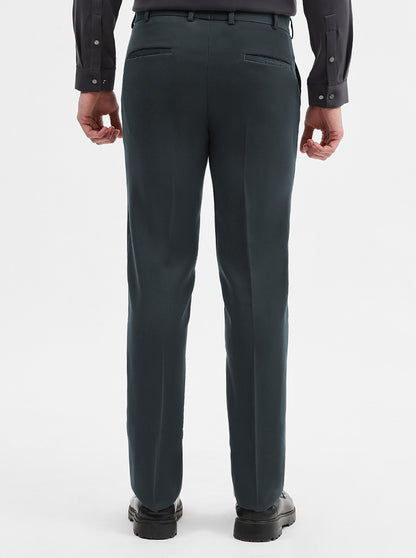 Dark Grey Solid Slim Fit Formal Trouser | Wyre