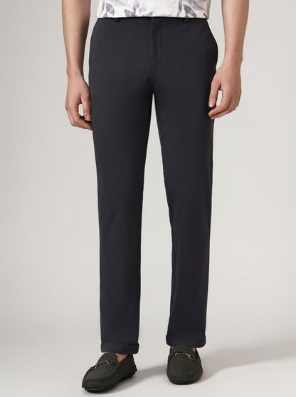 Dark Grey Solid Venice Fit Casual Trouser | JadeBlue