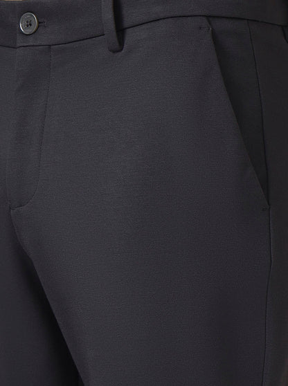 Dark Grey Solid Venice Fit Casual Trouser | JadeBlue