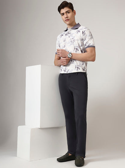 Dark Grey Solid Venice Fit Casual Trouser | JadeBlue