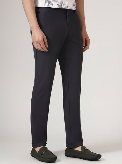 Dark Grey Solid Venice Fit Casual Trouser | JadeBlue