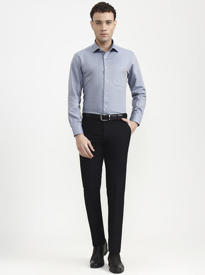 Blue Printed Slim Fit Formal Shirt | JadeBlue Super Luxe