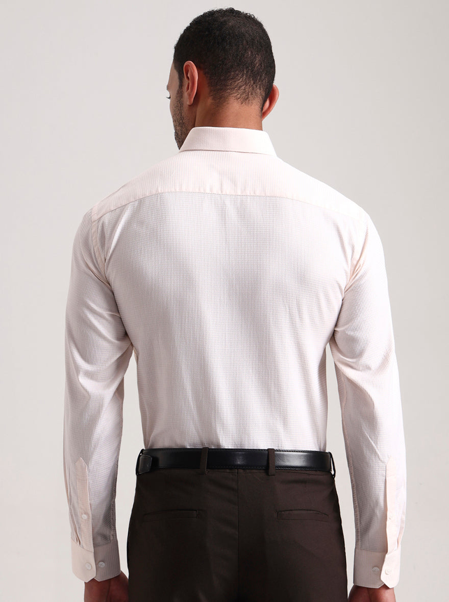 Orange & White Solid Regular Fit Formal Shirt | JadeBlue