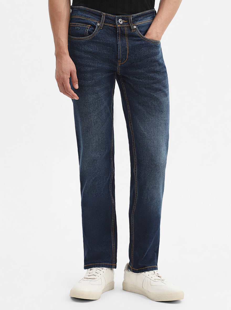 Dark Indigo Washed Straight Fit Jeans | JadeBlue