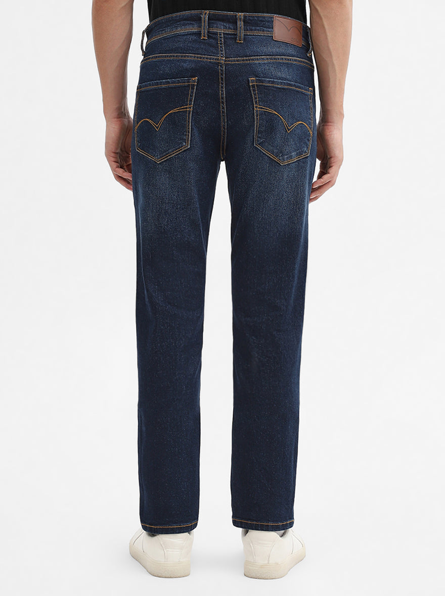 Dark Indigo Washed Straight Fit Jeans | JadeBlue