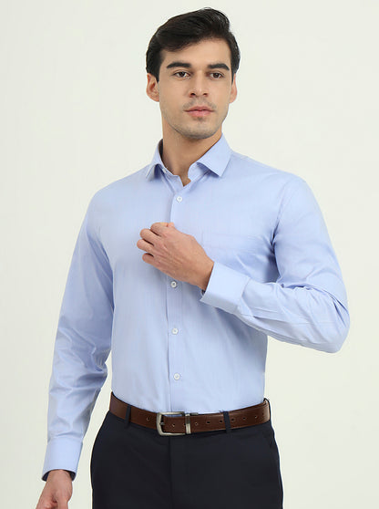 Light Blue Solid Regular Fit Formal Shirt | Greenfibre