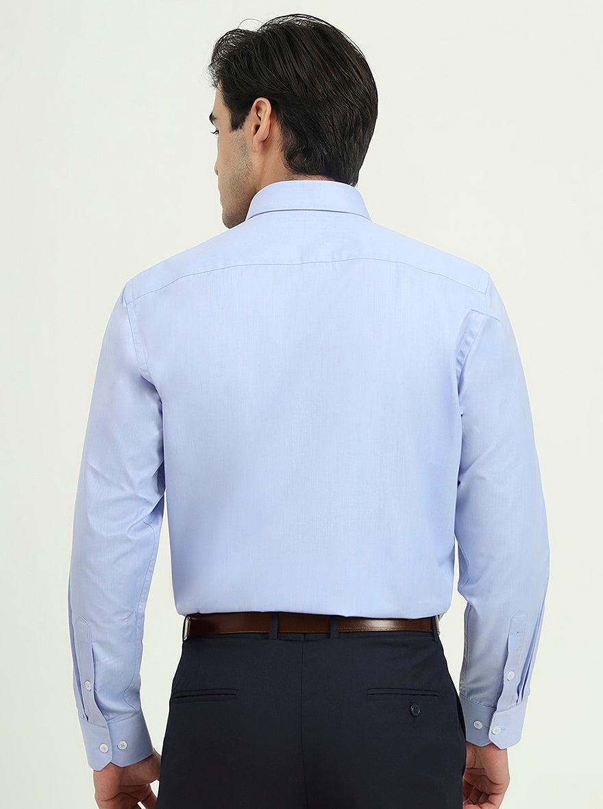 Light Blue Solid Regular Fit Formal Shirt | Greenfibre