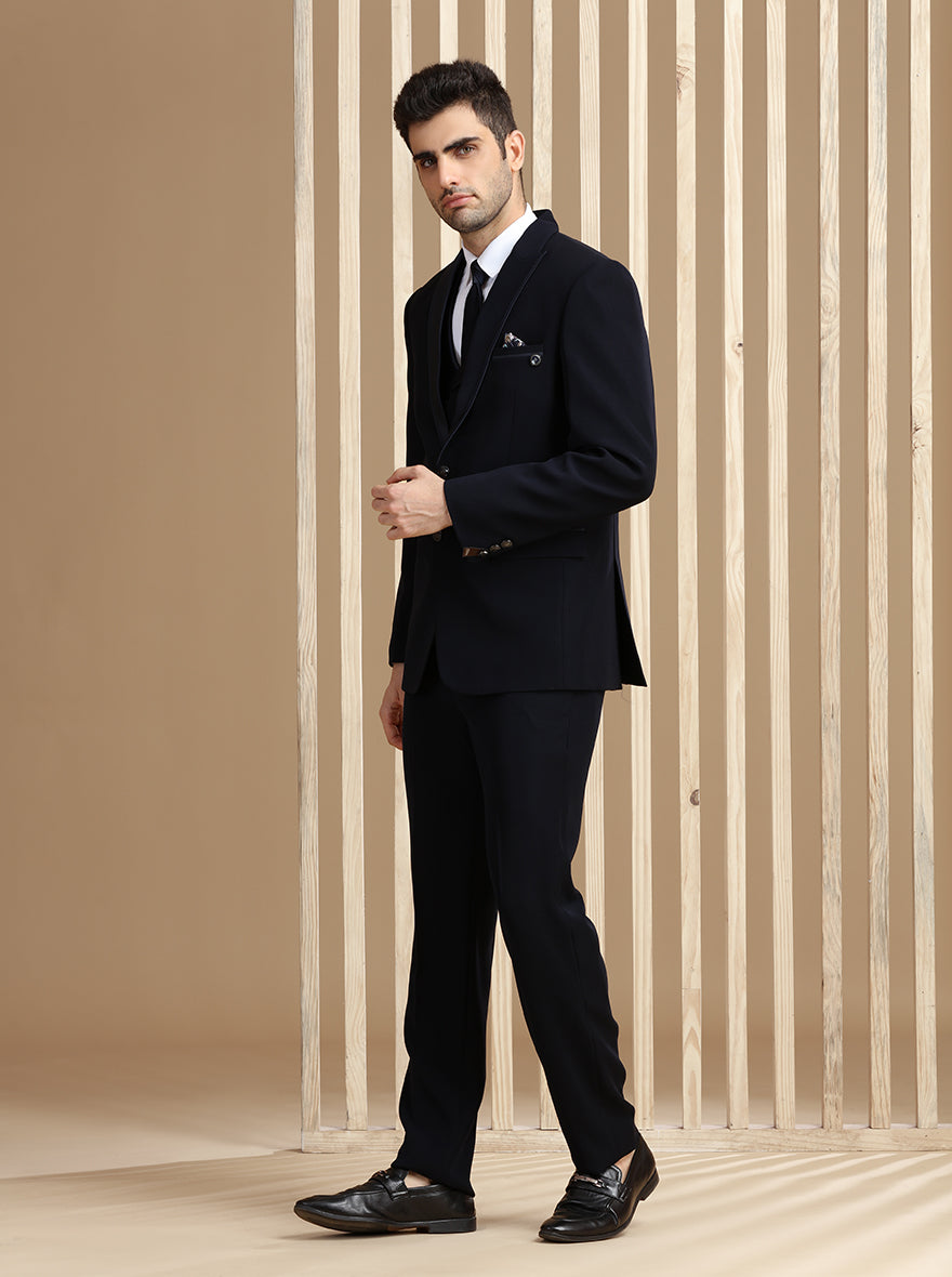 Blue Solid Suit | JadeBlue