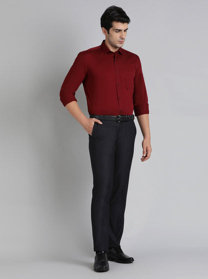 Red Solid Tailored Fit Semi Casual Shirt | JadeBlue