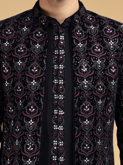 Blue Embroidered Indowestern | TULA