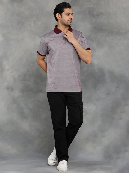Maroon Solid Regular Fit Polo T-Shirt | JadeBlue