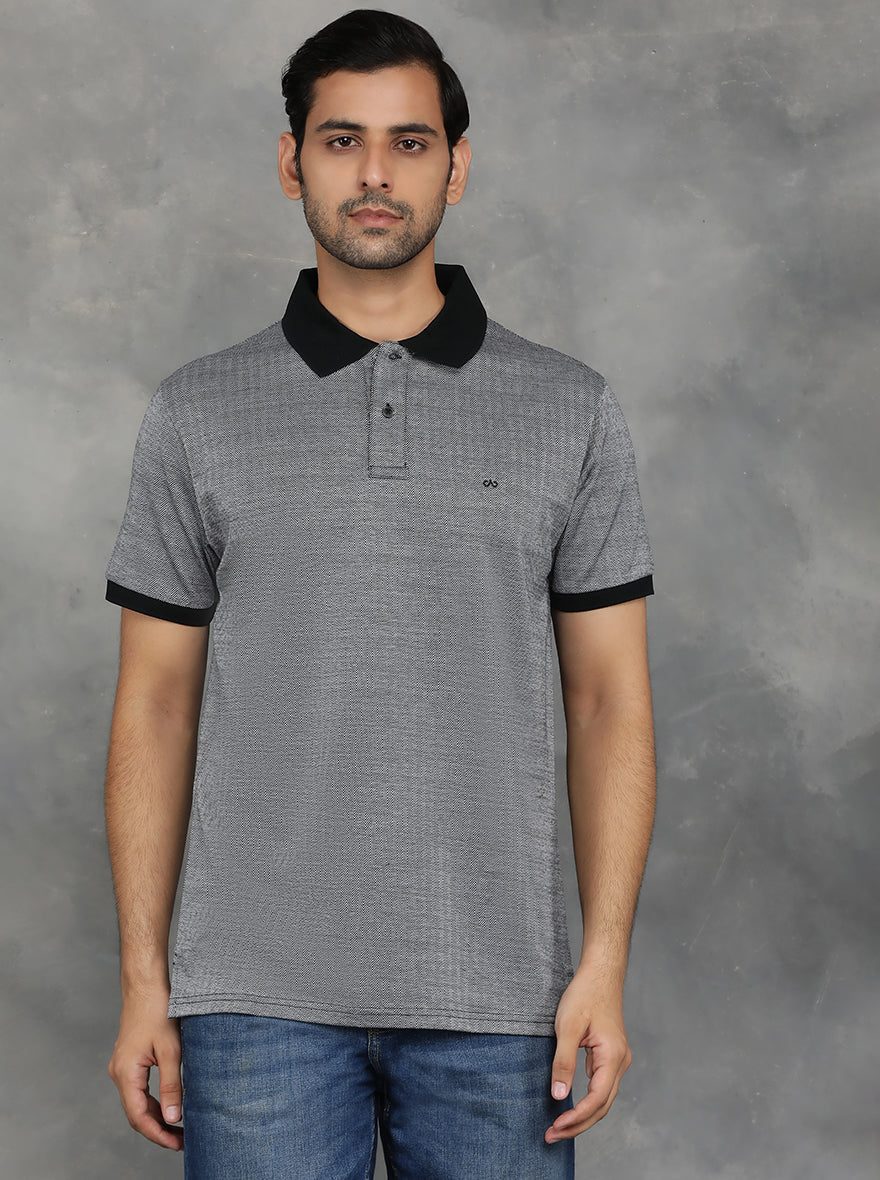 Black Solid Regular Fit Polo T-Shirt | JadeBlue