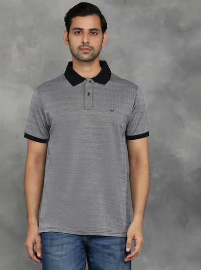 Black Solid Regular Fit Polo T-Shirt | JadeBlue