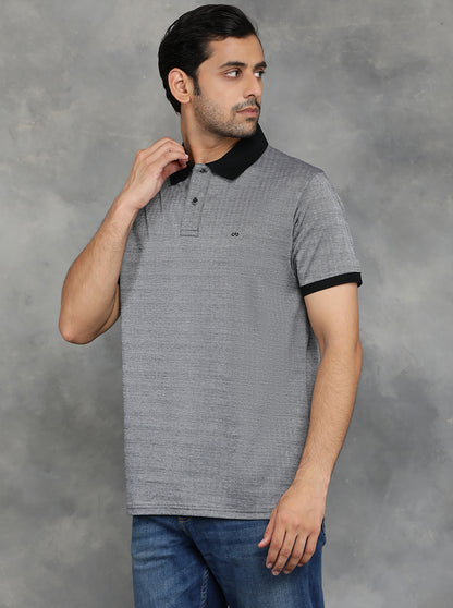 Black Solid Regular Fit Polo T-Shirt | JadeBlue