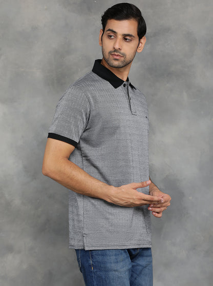 Black Solid Regular Fit Polo T-Shirt | JadeBlue